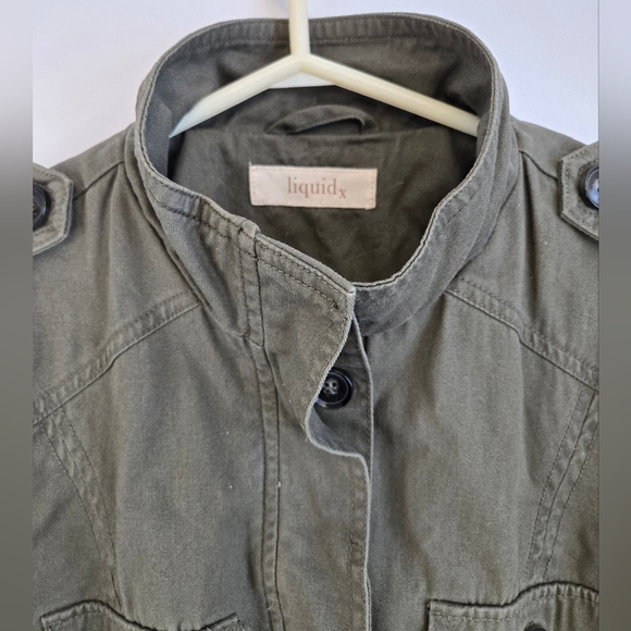 Liquid X Embroidered Floral Tiger Khaki Green Utility Jacket Size‎ M - Picture 3 of 9